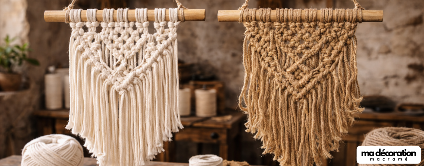 Macramé coton vs macramé jute : que choisir ?