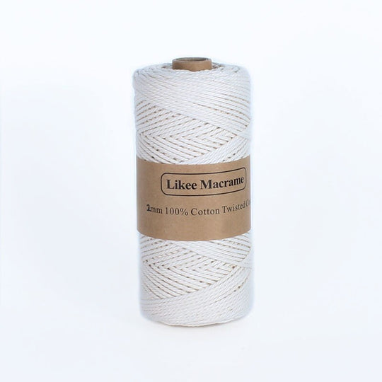 Fil macramé torsadé 2mm 150m blanc