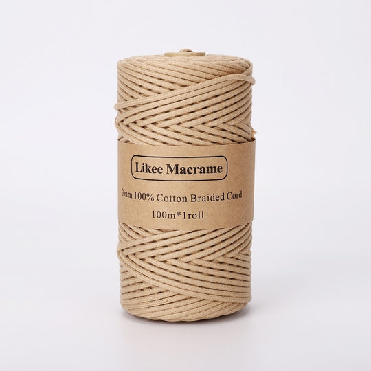 Corde macramé tressée 3mm 100m couleur sable