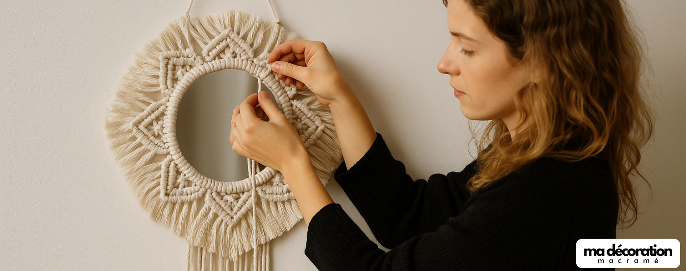 Tuto DIY bohème : Le miroir macramé