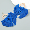 Boucle d'oreille bois macramé