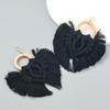 Boucle d'oreille bois macramé