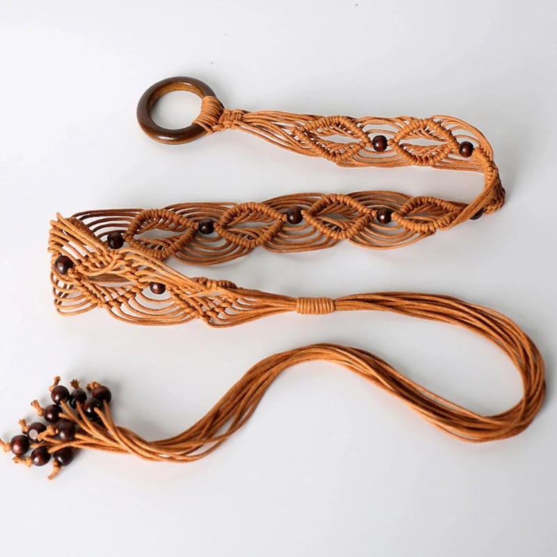Ceinture macramé faite main Ceinture bleue tressée fil coton Accessoire Ceinture macramé faite main Ceinture bleue tressée fil coton Accessoire