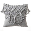 Coussin macramé gris