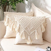 Coussin macramé beige