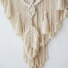 Grand macramé mural beige