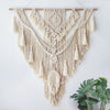 Grand macramé mural beige