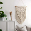 Grand macramé mural blanc