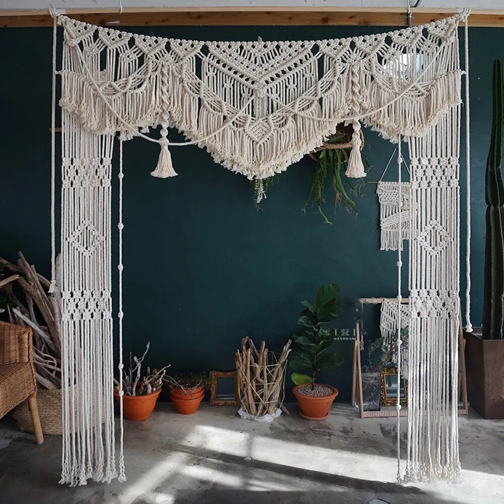 Syfunlv Rideau Mural en macramé,Rideaux Boho Faits À La Main,39 * 70 inch, Tapisserie tissée Syfunlv Rideau Mural en macramé,Rideaux Boho Faits À La Main,39 * 70 inch, Tapisserie tissée
