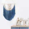 Macramé mural bleu