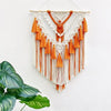 Macramé mural orange grande taille