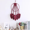 Plume macramé suspendu rouge bordeaux