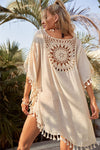 Robe macramé beige