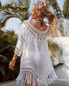 Robe macramé blanche