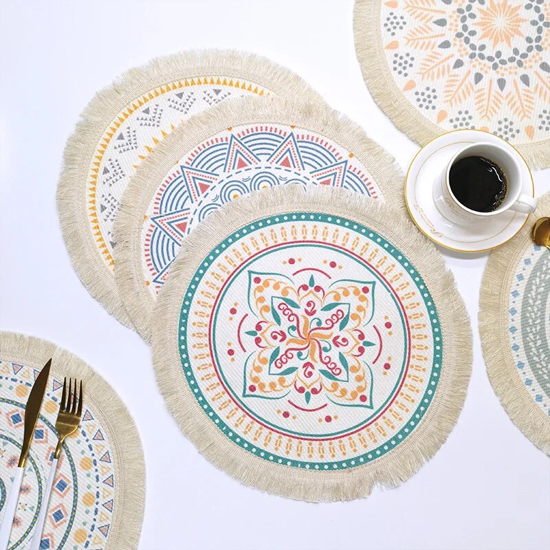 Zology Lot De 6 Sets De Table Tissés à La Main En Toile De Jute De Coton Naturel Et Paille D Eau Tissee Decoration En Macrame Et Sets De Table De Style Zology Lot De 6 Sets De Table Tissés à La Main En Toile De Jute De Coton Naturel Et Paille D Eau Tissee Decoration En Macrame Et Sets De Table De Style