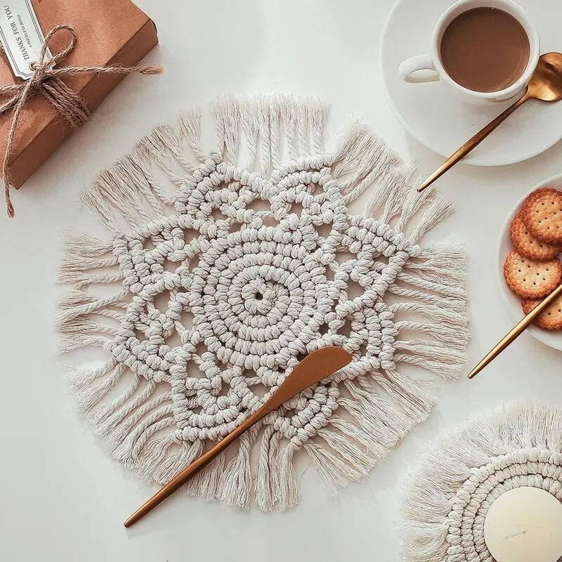 Macrame Rond Set de table macramé rond – Ma décoration macramé