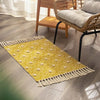 Tapis macramé jaune