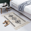 Tapis macramé noir et blanc