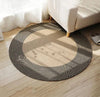 Tapis rond macramé rotin